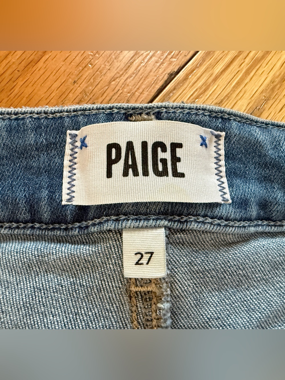 PAIGE Anessa Wide Leg Jeans Med Wash Womens Size 27 High Rise Stretch Distressed - Picture 6 of 15